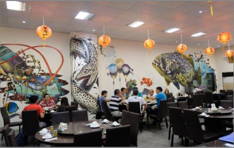 原阳县海鲜餐厅墙体彩绘